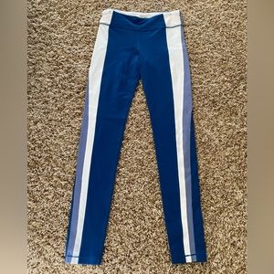 Athleta Girls Leggings (7/8 length)- blue and white